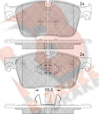 R Brake RB2238 - Тормозные колодки, дисковые, комплект autosila-amz.com