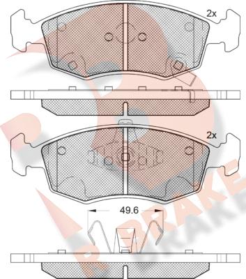 R Brake RB2225 - Тормозные колодки, дисковые, комплект autosila-amz.com