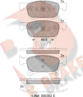 R Brake RB2221 - Тормозные колодки, дисковые, комплект autosila-amz.com