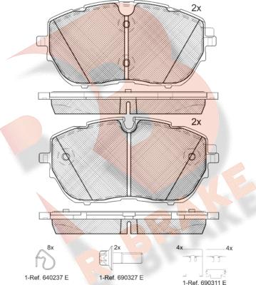 R Brake RB2227 - Тормозные колодки, дисковые, комплект autosila-amz.com