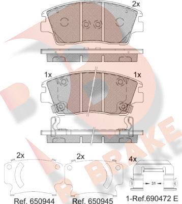 R Brake RB2277 - Тормозные колодки, дисковые, комплект autosila-amz.com