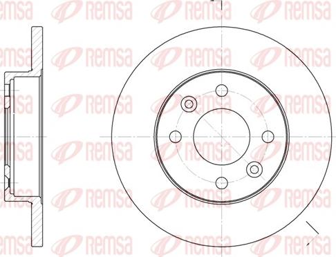 Remsa 6067.00 - 6067.00 диск тормозной передний!\ Renault Clio/R19/R21 1.2-1.9D 86> autosila-amz.com