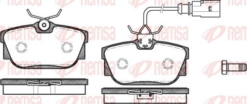 Remsa 0767.01 - Колодки тормозные задние со встроенным датчиком износа autosila-amz.com
