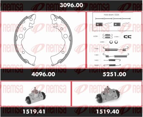 Remsa 3096.00 - Комплект тормозных колодок, барабанные autosila-amz.com