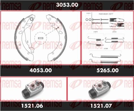 Remsa 3053.00 - Комплект тормозных колодок, барабанные autosila-amz.com