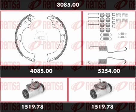 Remsa 3085.00 - Комплект тормозных колодок, барабанные autosila-amz.com