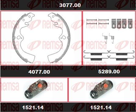 Remsa 3077.00 - Комплект тормозных колодок, барабанные autosila-amz.com