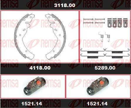 Remsa 3118.00 - Комплект тормозных колодок, барабанные autosila-amz.com