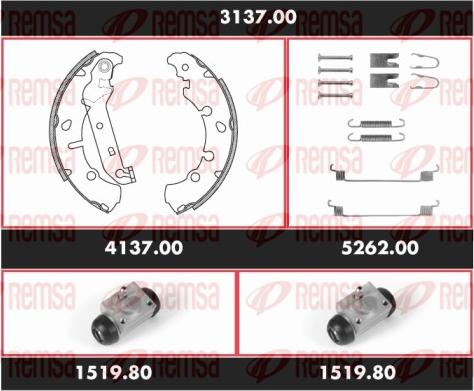 Remsa 3137.00 - Комплект тормозных колодок, барабанные autosila-amz.com