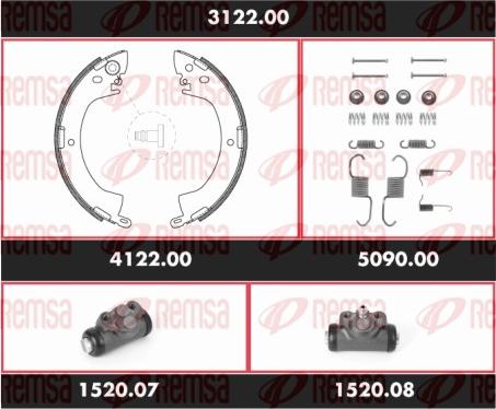 Remsa 3122.00 - Комплект тормозных колодок, барабанные autosila-amz.com