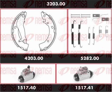 Remsa 3203.00 - Комплект тормозных колодок, барабанные autosila-amz.com