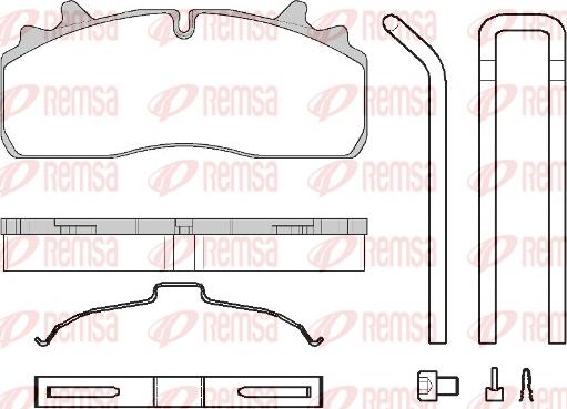 Remsa JCA 1726.80 - Тормозные колодки, дисковые, комплект autosila-amz.com