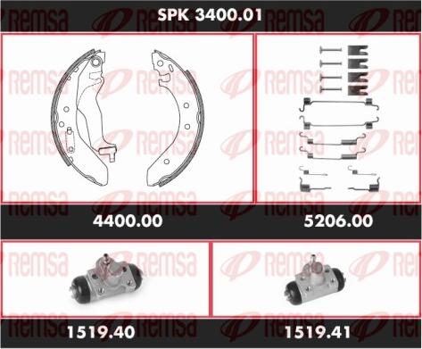 Remsa SPK 3400.01 - Комплект тормозных колодок, барабанные autosila-amz.com