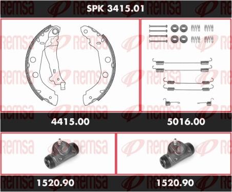 Remsa SPK 3415.01 - Комплект тормозных колодок, барабанные autosila-amz.com