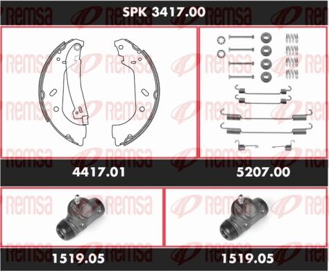 Remsa SPK 3417.00 - Комплект тормозных колодок, барабанные autosila-amz.com