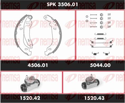 Remsa SPK 3506.01 - Комплект тормозных колодок, барабанные autosila-amz.com