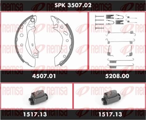 Remsa SPK 3507.02 - Комплект тормозных колодок, барабанные autosila-amz.com