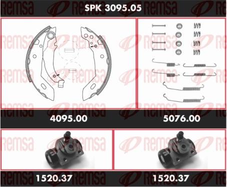 Remsa SPK 3095.05 - Комплект тормозных колодок, барабанные autosila-amz.com