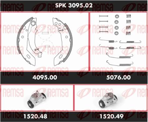 Remsa SPK 3095.02 - Комплект тормозных колодок, барабанные autosila-amz.com