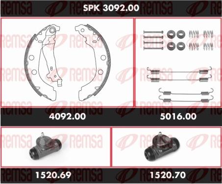 Remsa SPK 3092.00 - Комплект тормозных колодок, барабанные autosila-amz.com