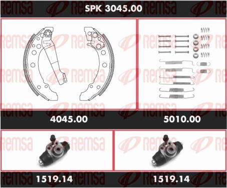 Remsa SPK 3045.00 - Комплект тормозных колодок, барабанные autosila-amz.com