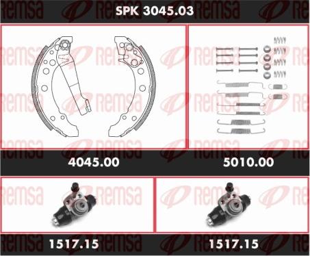 Remsa SPK 3045.03 - Комплект тормозных колодок, барабанные autosila-amz.com