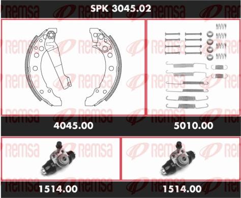 Remsa SPK 3045.02 - Комплект тормозных колодок, барабанные autosila-amz.com