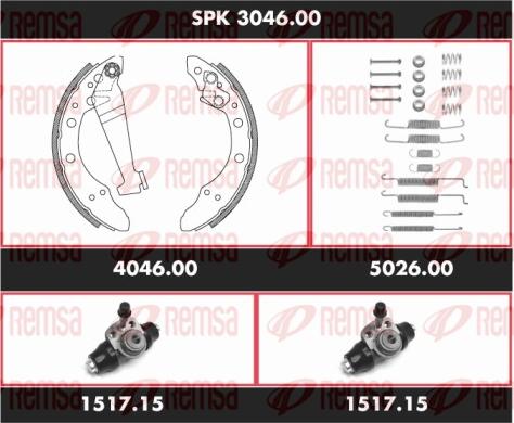 Remsa SPK 3046.00 - Комплект тормозных колодок, барабанные autosila-amz.com