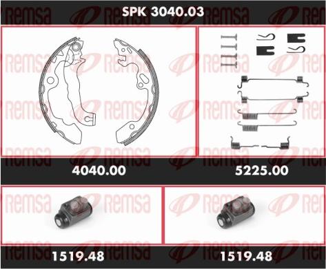 Remsa SPK 3040.03 - Комплект тормозных колодок, барабанные autosila-amz.com