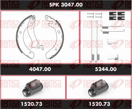 Remsa SPK 3047.00 - Комплект тормозных колодок, барабанные autosila-amz.com