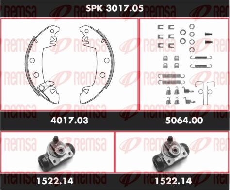 Remsa SPK 3017.05 - Комплект тормозных колодок, барабанные autosila-amz.com