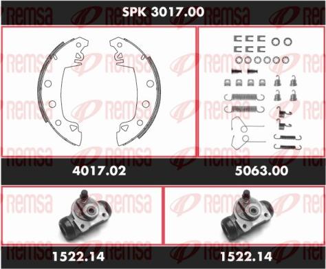 Remsa SPK 3017.00 - Комплект тормозных колодок, барабанные autosila-amz.com