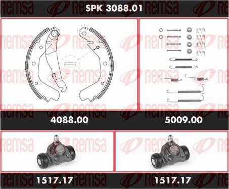 Remsa SPK 3088.01 - Комплект тормозных колодок, барабанные autosila-amz.com