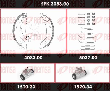 Remsa SPK 3083.00 - Комплект тормозных колодок, барабанные autosila-amz.com