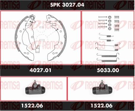 Remsa SPK 3027.04 - Комплект тормозных колодок, барабанные autosila-amz.com