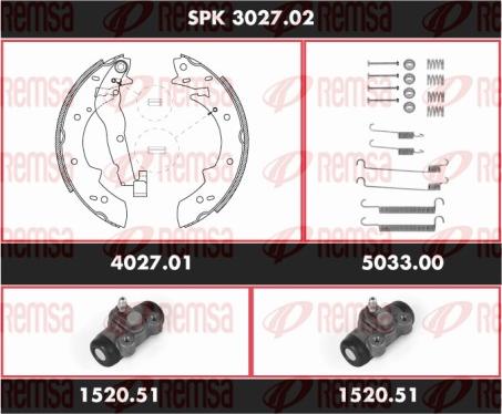 Remsa SPK 3027.02 - Комплект тормозных колодок, барабанные autosila-amz.com