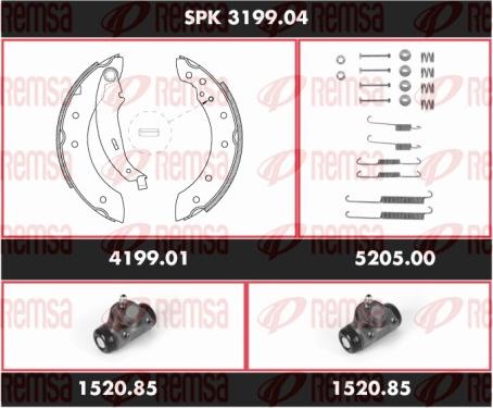 Remsa SPK 3199.04 - Комплект тормозных колодок, барабанные autosila-amz.com