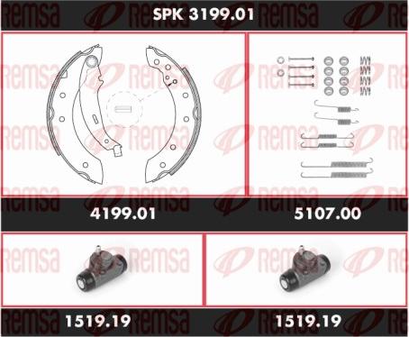 Remsa SPK 3199.01 - Комплект тормозных колодок, барабанные autosila-amz.com