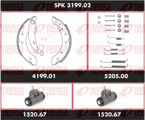 Remsa SPK 3199.02 - Комплект тормозных колодок, барабанные autosila-amz.com