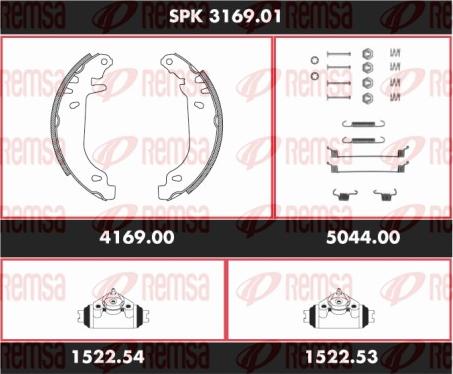 Remsa SPK 3169.01 - Комплект тормозных колодок, барабанные autosila-amz.com