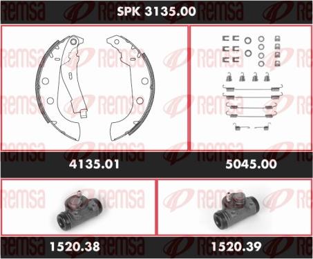Remsa SPK 3135.00 - Комплект тормозных колодок, барабанные autosila-amz.com