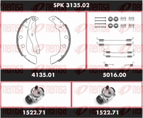 Remsa SPK 3135.02 - Комплект тормозных колодок, барабанные autosila-amz.com