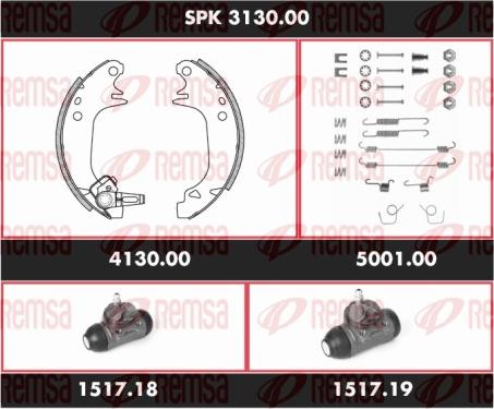 Remsa SPK 3130.00 - Комплект тормозных колодок, барабанные autosila-amz.com