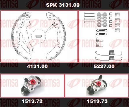 Remsa SPK 3131.00 - Комплект тормозных колодок, барабанные autosila-amz.com