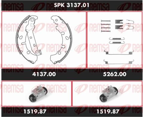 Remsa SPK 3137.01 - Комплект тормозных колодок, барабанные autosila-amz.com
