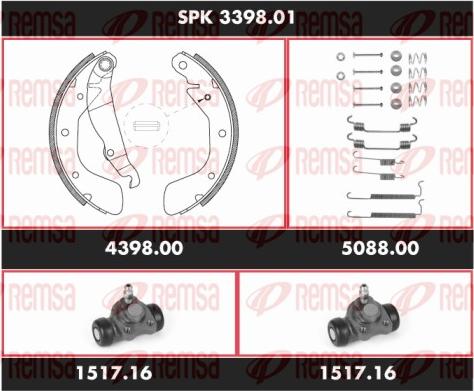 Remsa SPK 3398.01 - Комплект тормозных колодок, барабанные autosila-amz.com