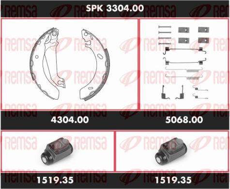 Remsa SPK 3304.00 - Комплект тормозных колодок, барабанные autosila-amz.com