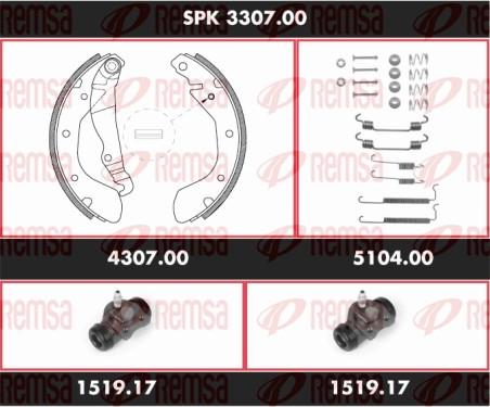 Remsa SPK 3307.00 - Комплект тормозных колодок, барабанные autosila-amz.com