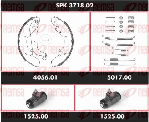 Remsa SPK 3718.02 - Комплект тормозных колодок, барабанные autosila-amz.com