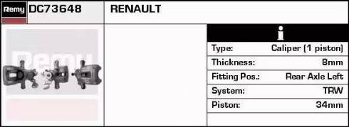 Remy DC73648 - Тормозной суппорт autosila-amz.com